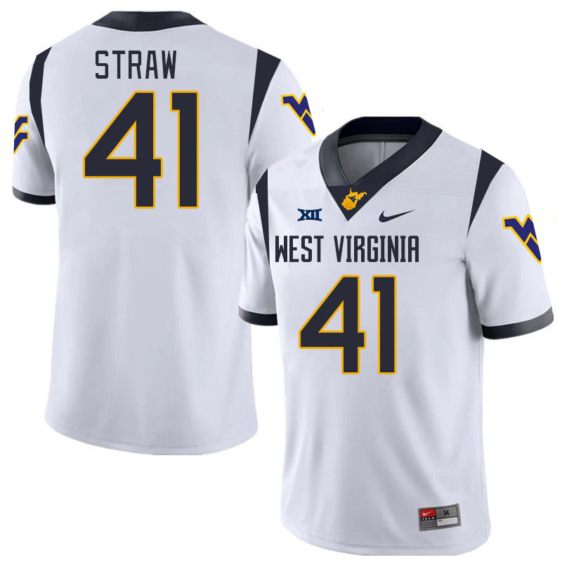 Men #41 Oliver Straw West Virginia Mountaineers College 2024 New Uniforms Football Jerseys Stitched